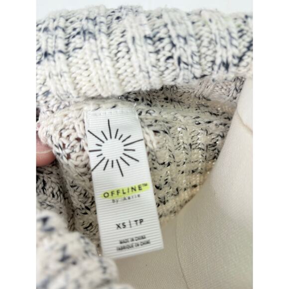 Aerie Offline Chillside Turtleneck Sweater XS Soft Muslin Ivory - Picture 12 of 12